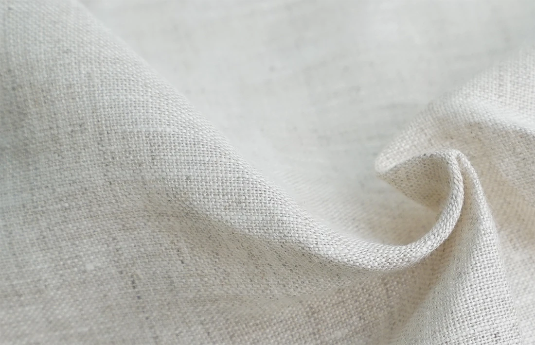 Finished linen fabric rolls in Jintaiheng warehouse